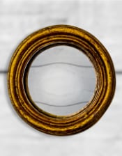 Antiqued Gold Thin Framed Extra Small Convex Mirror