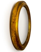 Antiqued Gold Rounded Framed Small Convex Mirror