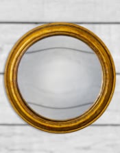 Antiqued Gold Rounded Framed Large Convex Mirror