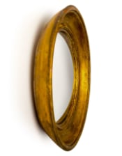 Antiqued Gold Deep Framed Extra Small Convex Mirror