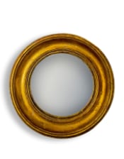 Antiqued Gold Deep Framed Large Convex Mirror