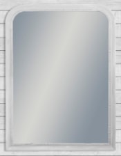 French Grey Beaded Portrait Wall Mirror