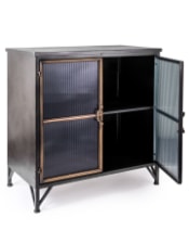 Black and Antique Gold "Orwell" Wide Cabinet