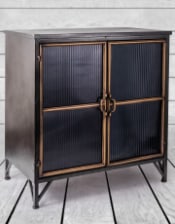 Black and Antique Gold "Orwell" Wide Cabinet