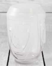 Clear Glass Deco Face Vase