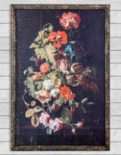 Set of 2 Antiqued Boho Floral Wall Prints