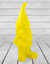 Large Bright Yellow Standing Gnome Figure