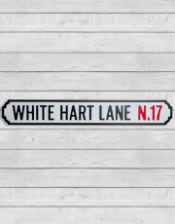 Antiqued Wooden "White Hart Lane N17" Road Sign