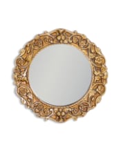 Antiqued Gold Ornate Framed Small Mirror