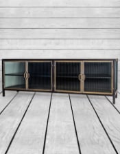 Black and Antique Gold "Orwell" Wide Media Unit/Side Cabinet