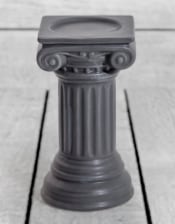 Matt Grey Small Ionic Column Ceramic Candle Holder