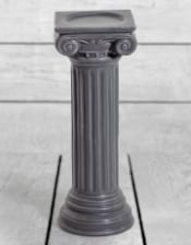 Matt Grey Large Ionic Column Ceramic Candle Holder