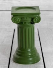 Matt Dark Green Small Ionic Column Ceramic Candle Holder