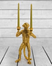 Antique Gold Standing Monkey Candelabra