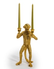 Antique Gold Standing Monkey Candelabra