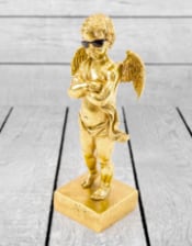 Gold "Too Cool" Cherub Figure on Base