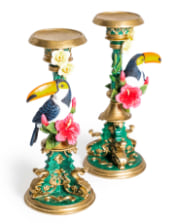 Pair of Ornate Toucan Candle Holders