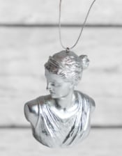 Silver Leaf Artemis Bust Hanging Decoration (to be bought in qtys of 4) (PROMO)