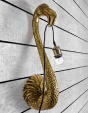 Antique Gold Flamingo Head Wall Lamp