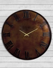 Large Antiqued Iron Industrial Wall Clock