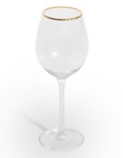 Set of 6 Traditional Wine Glasses with Gold Rims