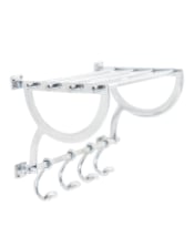 Polished Aluminium Luggage Rack with Coat Hooks