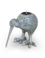 Silver Kiwi Bird Tealight Holder 
