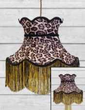 Animal Print Tall Frilled Lampshade (Use As Pendant or Shade)