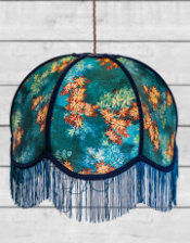 Floral Design Frilled Lampshade (Use As Pendant or Shade)