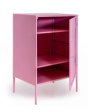 Pink Metal Bedside Cabinet (RH Opening)