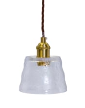 Antique Brass Pendant Light with Clear Glass Shade