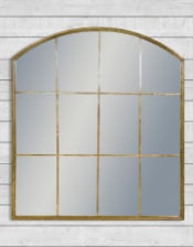 Antique Gold Arch Window Pane Mirror