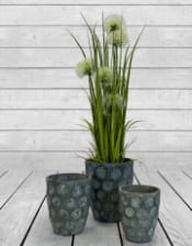 Antiqued Stone Effect Eco S/3 Garden Planters