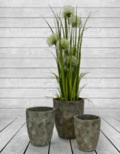 Antiqued Gold Eco S/3 Garden Planters