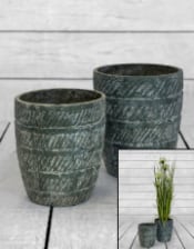 Antiqued Stone Effect Eco S/2 Garden Planters