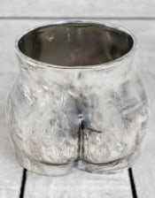 Antique Silver Large Booty Flower Pot/Storage Jar