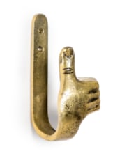 Antique Gold Thumbs Up Hand Coat Hook (to be bought in qtys of 2)