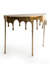 Gold "Dali" Drip Oval Aluminium Console Table