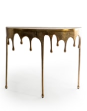 Gold "Dali" Drip Oval Aluminium Console Table