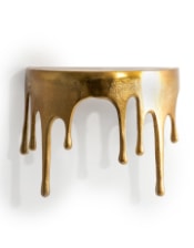 Gold "Dali" Drip Small Oval Aluminium Wall Shelf