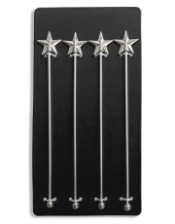 Set of 4 Nickel Star Drinks Stirrers