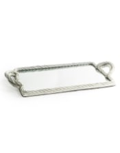 Antique Silver Rope Mirrored Serving Tray