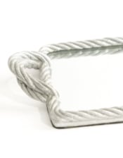 Antique Silver Rope Mirrored Serving Tray