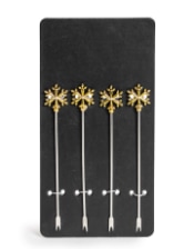 Set of 4 Snowflake Cocktail Sticks