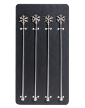 Set of 4 Snowflake Drinks Stirrers