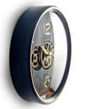 Royal Blue Moving Gears Clock