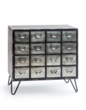 Brushed Steel Multi Drawer Apothecary Cabinet