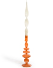 Red / Burnt Orange Glass Candle Holder