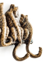 Bronze Coloured Cast Iron Cats Coat Hooks (to be bought in qtys of 2)
