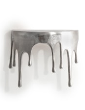 Raw Nickel "Dali" Drip Small Oval Aluminium Wall Shelf